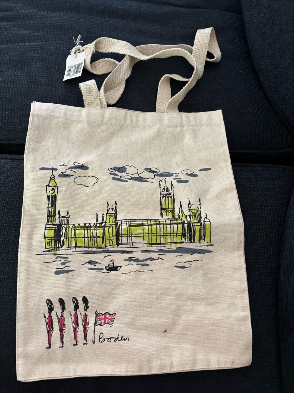 Boden Canvas London Sketch Tote Bag NWT